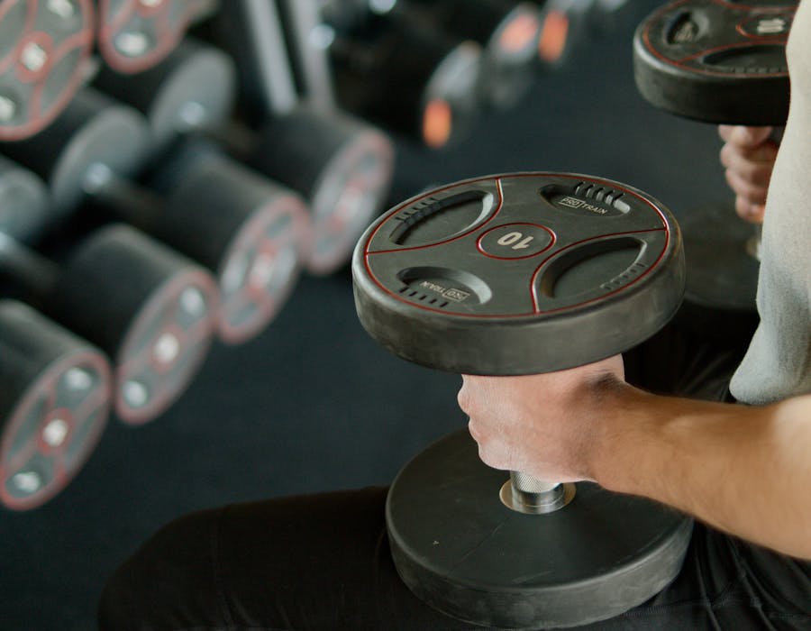 Athlete mid HIIT workout